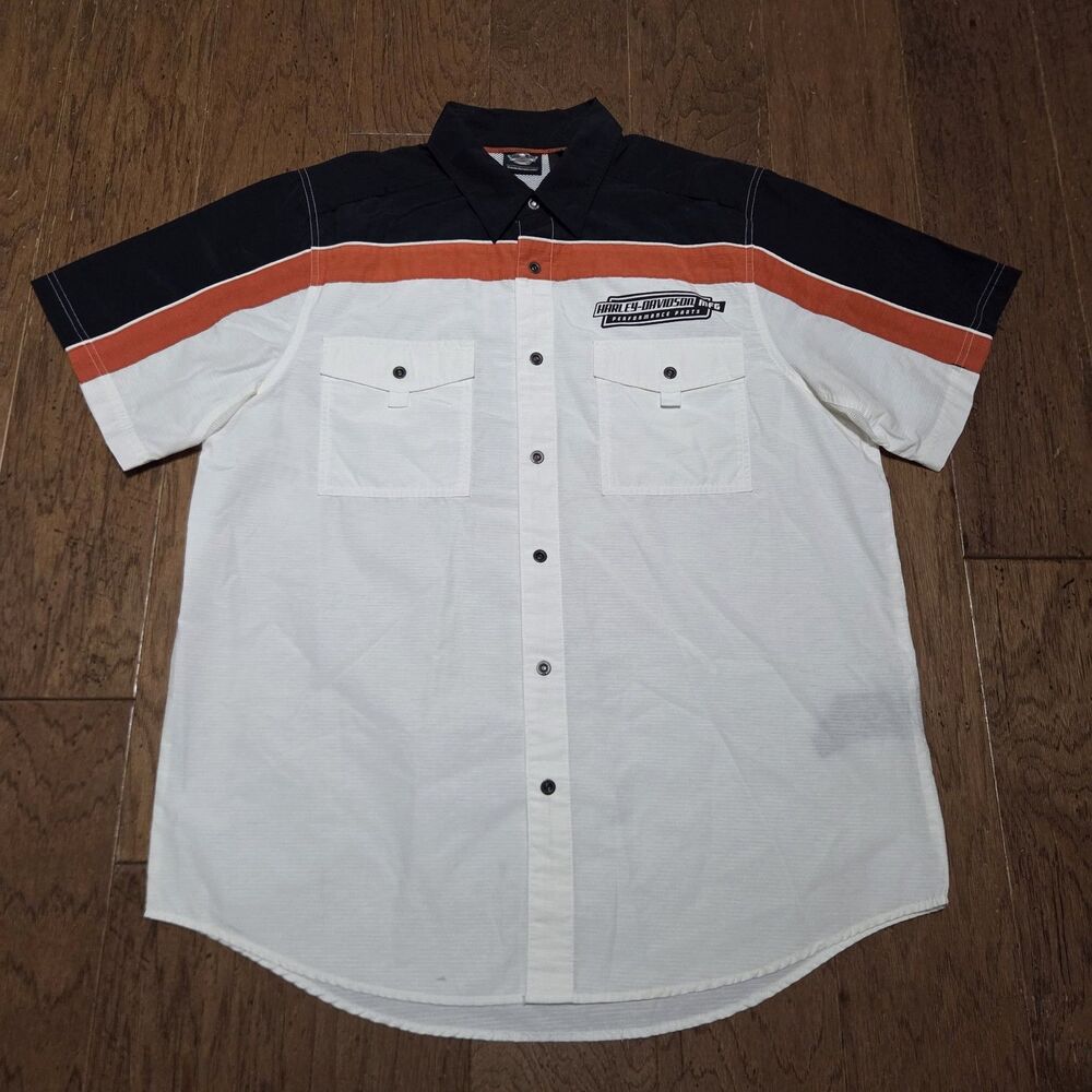 Harley Davidson Mens Size XL Performance Snap Shirt Vented Colorblock